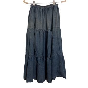 Vintage Denim Maxi Skirt